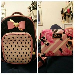 Betsey Johnson backpack and wallet